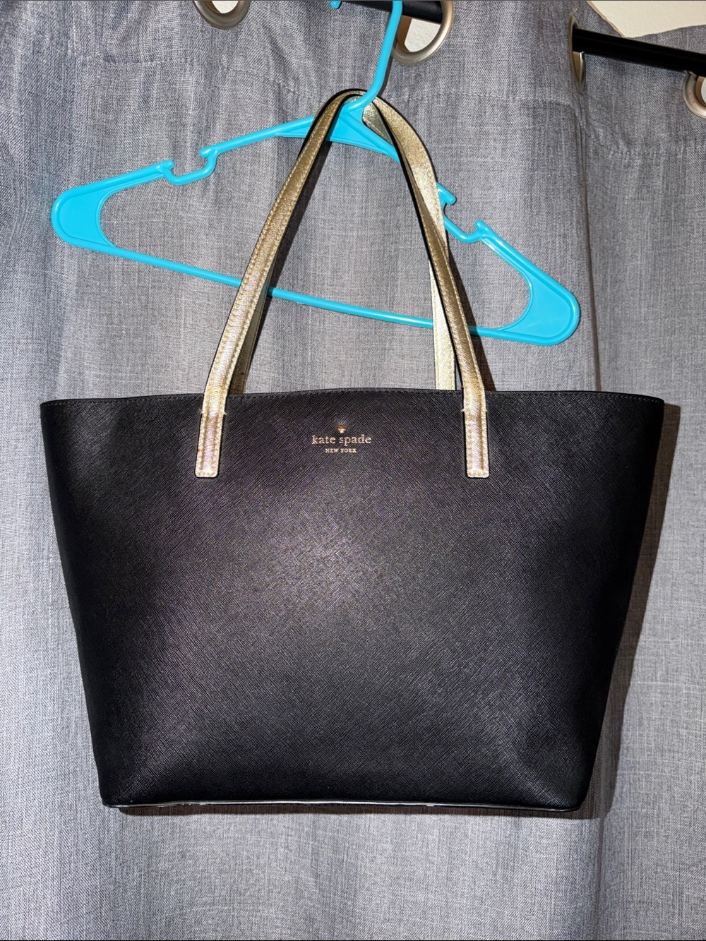 kate spade Black Tote with Gold Straps